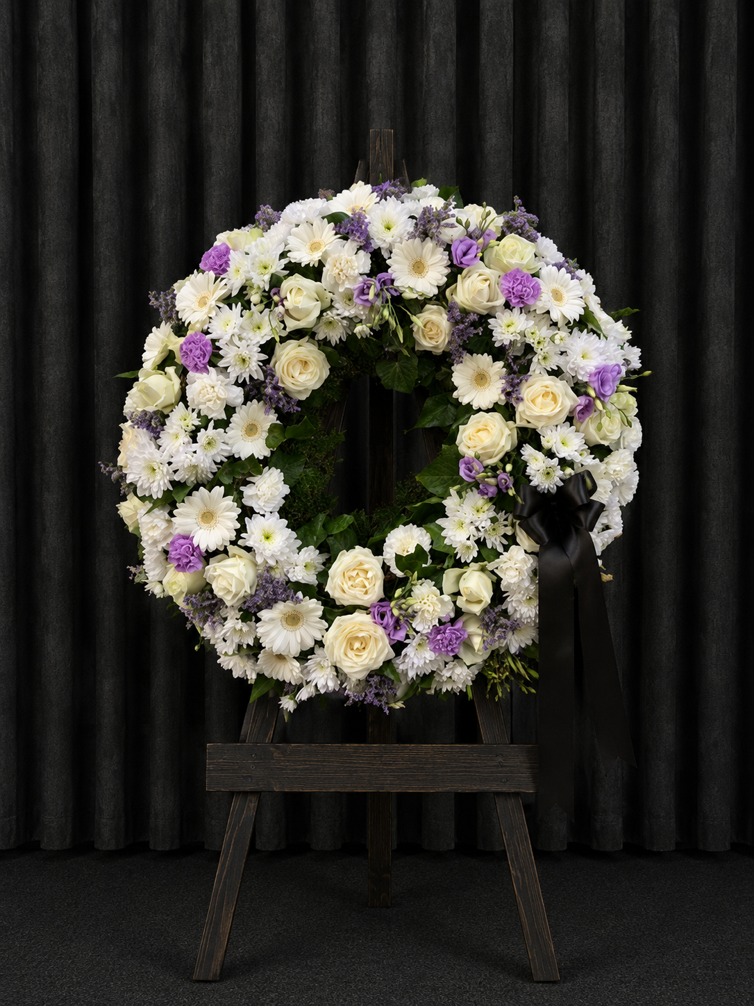 Coroana Funerara In Nuante dE Alb Si Lila