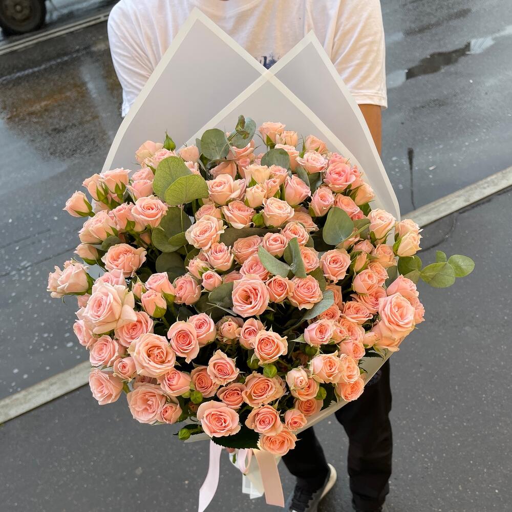 buchet 29 trandafiri mini roze roz