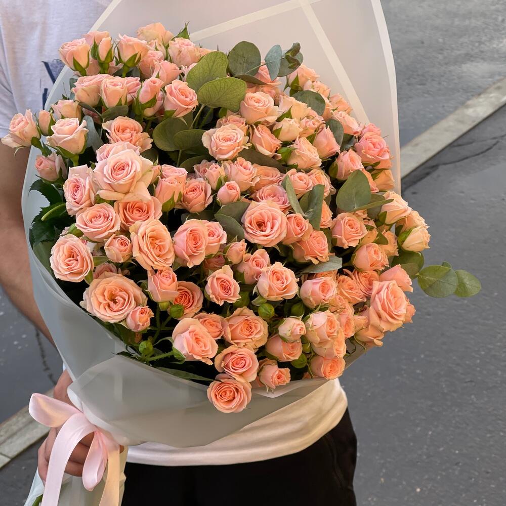 buchet flori cu 29 de trandafiri mini roze roz