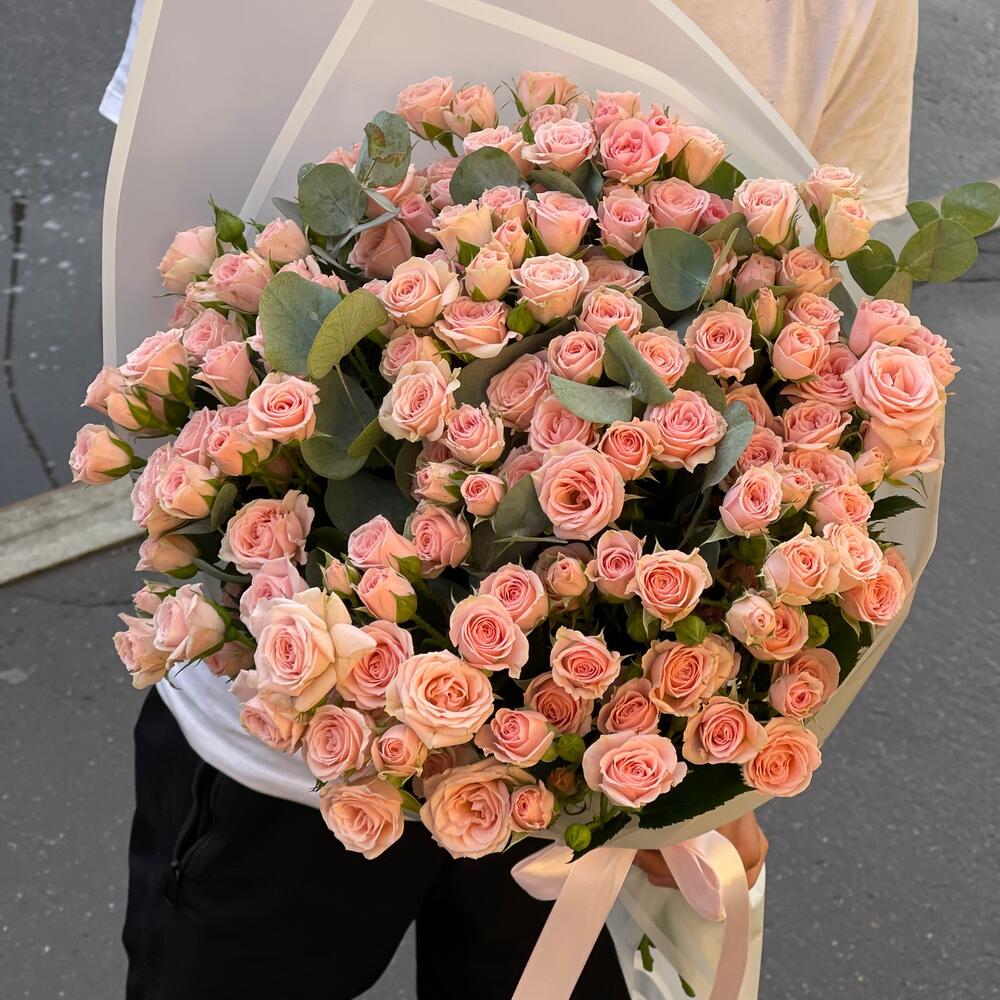 buchet flori cu 29 de trandafiri mini roze roz